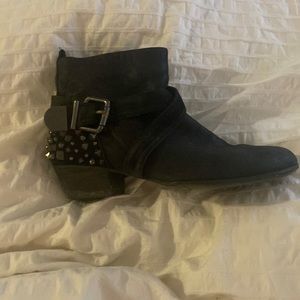 Black leather boots